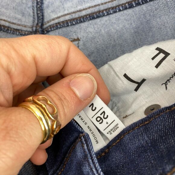 LOFT Made & Loved Women's Modern Straight Leg Jeans Size 2/26 Zip Fly Mid Rise - Picture 5 of 7